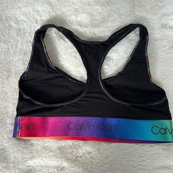 ⚡️2/$25⚡️Calvin Klein Women's Black Sports Bra with Rainbow Band | Size S - Picture 7 of 7